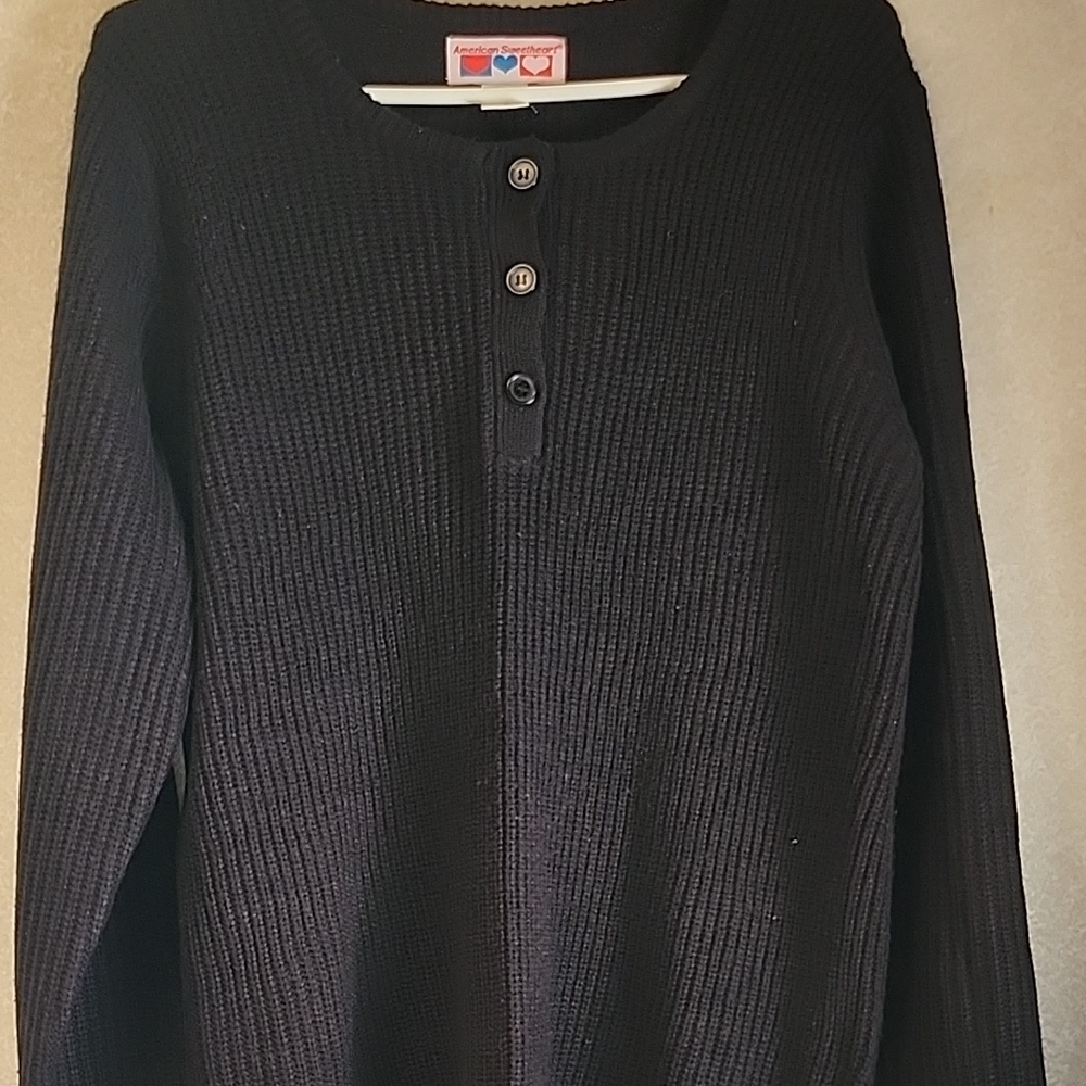 Elegant Black Button-Up Women's Cardigan - Picture 1 of 4